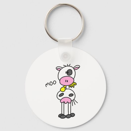 Porte-clés Stick Figure Cow Tshirts et cadeaux (Recto)