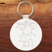 Porte-clés Stick Figure garçon et fille (Recto)