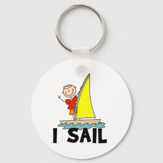 Porte-clés Stick Figure I Sail T-shirts et cadeaux (Recto)