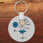 Porte-clés Stick Figure Pom-pom girl Go Team TShirts et cadea (Recto)