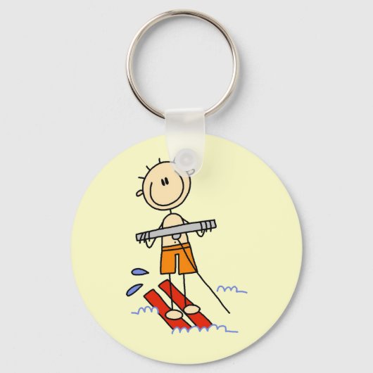 Porte-clés Stick Figure Ski d'eau Tshirts et cadeaux (Recto)