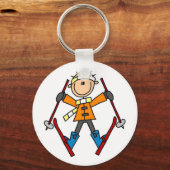 Porte-clés Stick Figure Skier T-shirts et cadeaux (Recto)