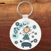 Porte-clés Stick Girl sur Trampoline (Recto)