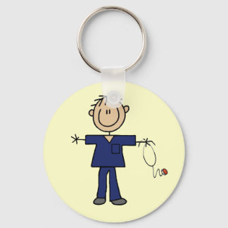 Porte-clés Stick mâle Figure Infirmière Peau moyenne