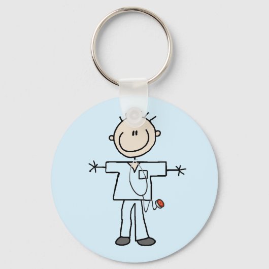 Porte-clés Stick mâle Figure Infirmière T-shirts et cadeaux (Recto)