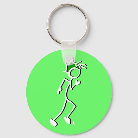 Porte-clés Stick With Sport Runner Stickman Tons verts (Recto)