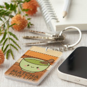 Porte-clés Sticker à bol mignon Matcha (Devant droit)