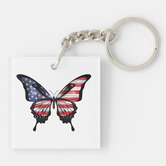 Porte-clés Sticker à drapeau à queue noire américain (Dos)