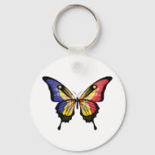 Porte-clés Sticker à drapeau à queue noire d'Andorre (Verso)
