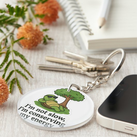 Porte-clés Sticker à tortue cool (Devant droit)