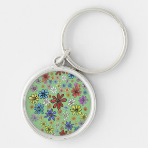 Porte-clés Sticker Fun Colorful Flowers