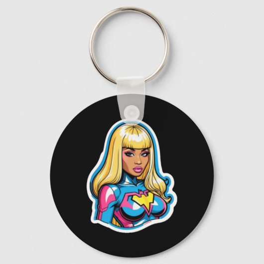 Porte-clés Sticker Nicki Minaj Superhero (Recto)