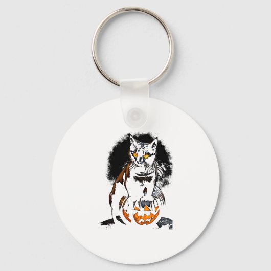 Porte-clés Sticker pour chat noir Halloween1 (Recto)