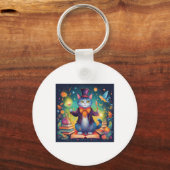 Porte-clés Sticker pour chat Super Cute Wizard (Recto)