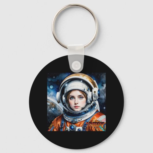 Porte-clés Sticker pour fille spatiale (Recto)