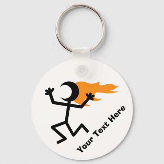 Porte-clés Stickman à tête flamboyante (Verso)