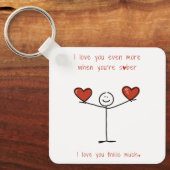 Porte-clés Stickman Sober mignon Figure Sobriety Valentines D (Recto)
