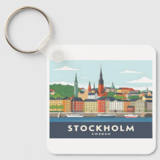 Porte-clés Stockholm Suède Gamla Stan Pastel Travel