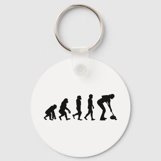 Porte-clés Stone Curling Hiver Glace Sport Curler Évolution (Recto)