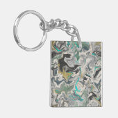 Porte-clés Stone Marbling with Turquoise Veins Square Acrylic (Devant gauche)