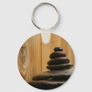 Porte-clés Stones de méditation de Cairn et bois
