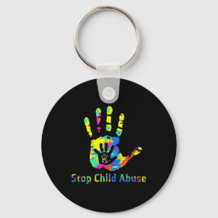 Porte-clés Stop Child Abuse Prevention Awareness Mois Bleu R