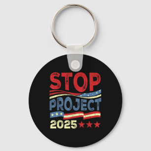 Porte-clés Stop Project 2025 Anti Trump Usa Drapeau politique
