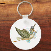 Porte-clés STORK GARY BABY SHOWER Bleu Blanc (Recto)