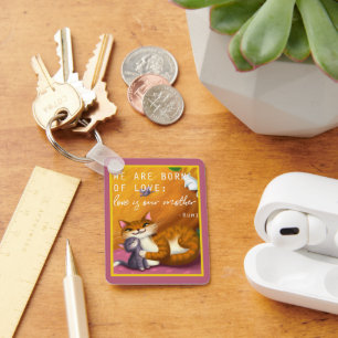 Porte-clés Storybook maman et bébé chats personnalisés