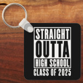 Porte-clés Straight Outta High School Class de 2025 (Recto)