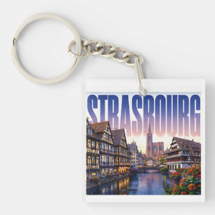 Porte-clés Strasbourg France Voyage Conte de Fées Canal Beaut