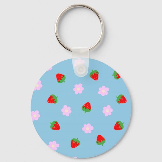 Porte-clés Strawberries & Flowers (Recto)