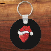 Porte-clés Strawberry Lover Gift Santa Hat Strawberry Christm (Recto)