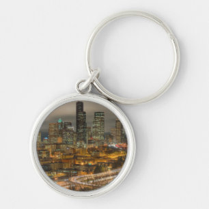 Porte-clés Stries claires des voitures la nuit