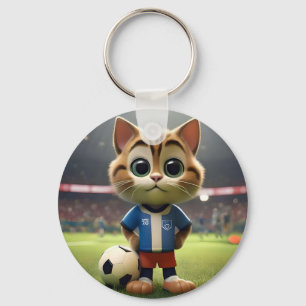 Porte-clés "Striker Purr-fect : Le Chat de Football 3D"
