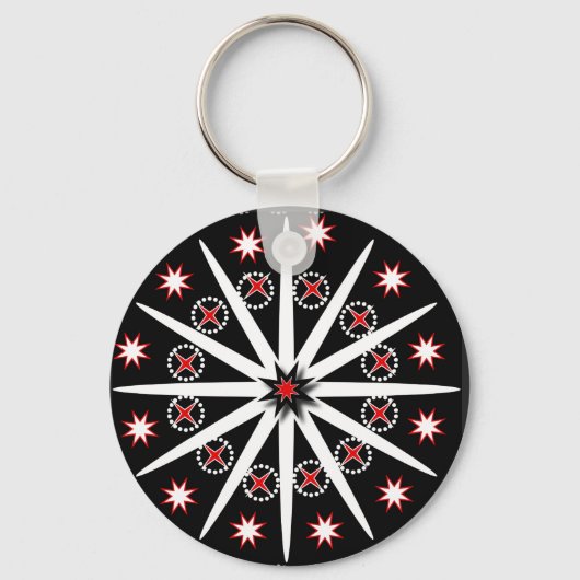 Porte-clés Striking black red grey and white patterned     ke (Recto)