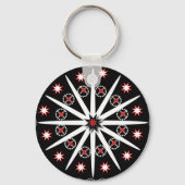 Porte-clés Striking black red grey and white patterned     ke (Verso)