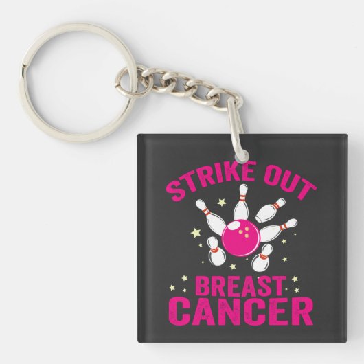 Porte-clés Striout Breast Cancer Drôle Bowling Sport Cadeau (Devant)