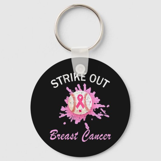 Porte-clés Striout Breast Cancer Sensibilisation Baseball Ros (Recto)