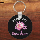 Porte-clés Striout Breast Cancer Sensibilisation Baseball Ros (Recto)
