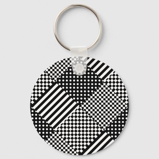 Porte-clés Stripes Check Harlequin Pois Conception mixte (Recto)