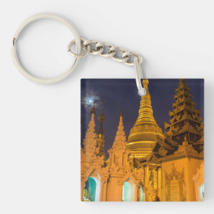 Porte-clés Stupa Doré Et Temples