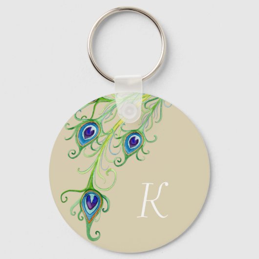 Porte-clés Style Art Déco Nouveau Peacock Feathryl (Recto)