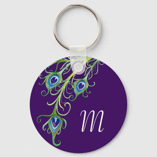 Porte-clés Style Art Déco Nouveau Peacock Feathryl (Recto)