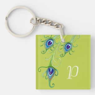 Porte-clés Style Art Déco Nouveau Peacock Feathryl