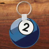 Porte-clés Style comique Numéro 2 Billard Ball (Recto)