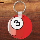 Porte-clés Style comique Numéro 3 Billard Ball (Recto)