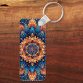 Porte-clés Style d'art numérique de fleur de mandala-23907 (Verso)