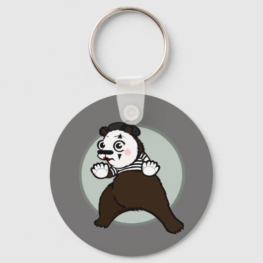 PORTE-CLÉS STYLE DE DESSIN GRIZZLY PORTER MIME ROUND PORTE -  (Recto)