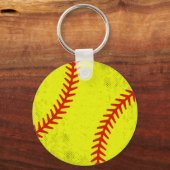 Porte-clés Style de jour de match de softball rapide Retro At (Recto)